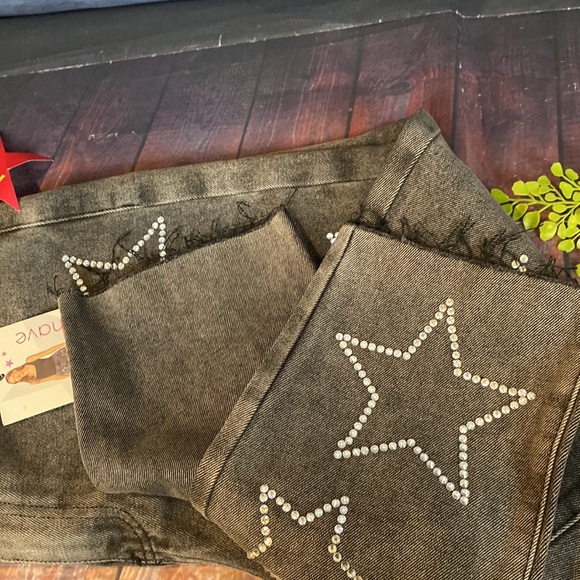 Y2K Baggy Rhinestone Star Embellished High Waisted  Jeans - Picture 9 of 11